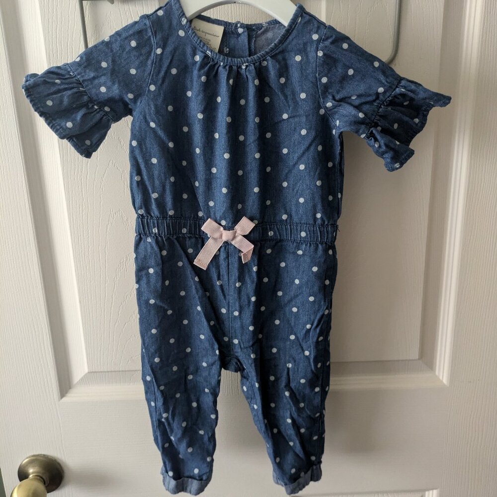 Denim 6-9M Polka Dot Romper